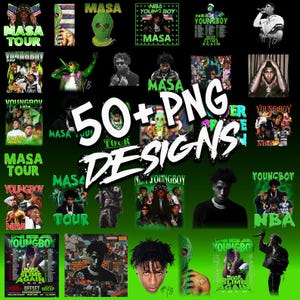 50+ NBA YoungBoy Masa Tour 2025 PNG Bundle: T-Shirt Designs (Digital Download)