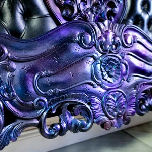 Gothic, Carnival Glass, Mermaid King Bedframe, Headboard, Footboard ...