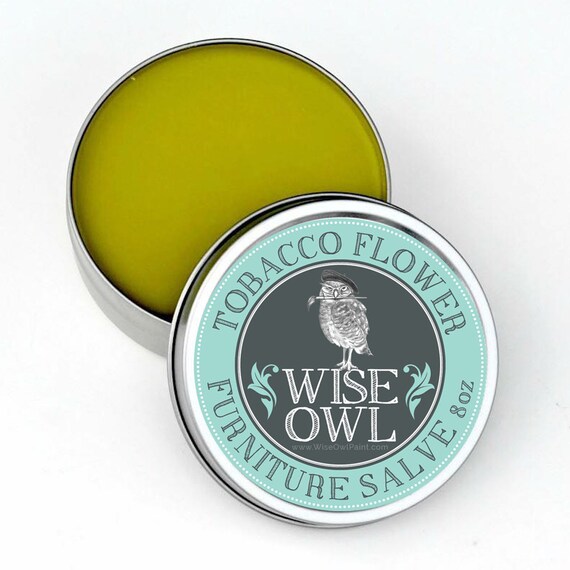 Tobacco Flower Wise Owl Furniture Salve - Essential Oils Balm - Leather Balm - Wood Polish - Furniture Wax - Wood Varnish - Chalk Paint