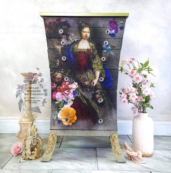 Renniasance Art | Jewelry Armoire | Hand painted Jewelry Box, Organizer | Jewelry Holder /Necklace Stand | Handmade Furniture | Gift for her