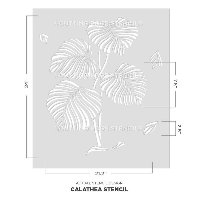 Calathea Wall Stencil/ Cutting Edge Stencils/ Wall Stencils/ Furniture