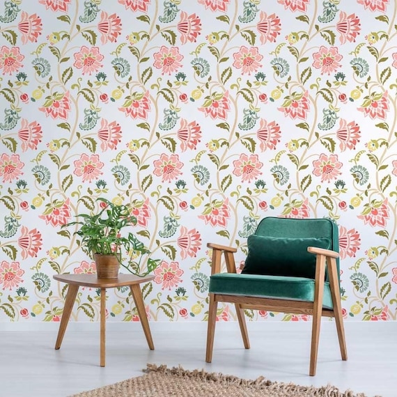 Jacobean Allover Stencil/ Cutting Edge Stencils/ Floral Stencil/ Wall Stencil/ Furniture Stencil/ Boho Stencil