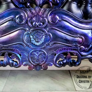 Gothic, Carnival Glass, Mermaid King Bedframe, Headboard, Footboard ...