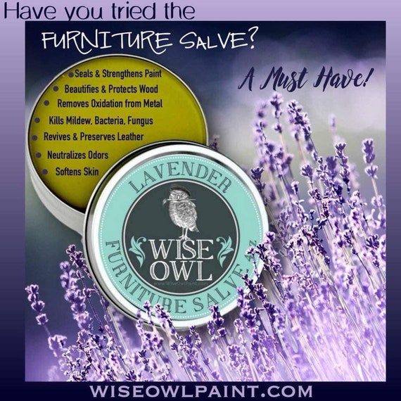 Lavender Wise Owl Furniture Salve - Essential Oils Balm - Leather Balm - Scented Wax - Furniture Wax - Wood Varnish - Chalk Paint