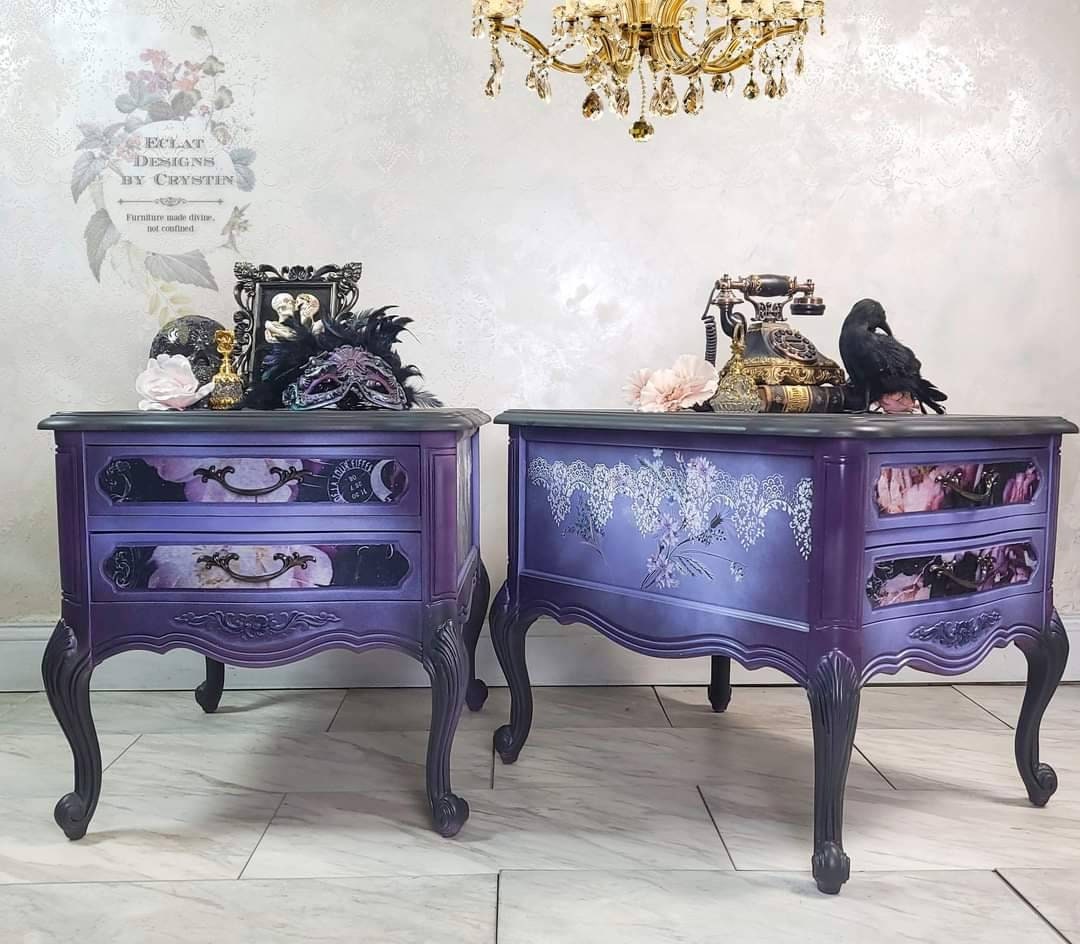Black and cheap purple dresser