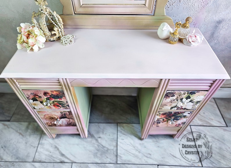 Romance in Bloom Vanity Table With Mirror, Makeup Desk Vanity, Dressing ...