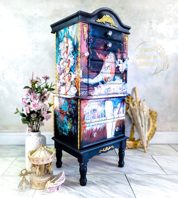 Ballerina Jewelry Armoire | Jewelry Stand | Jewelry Organizer | Ballet | Handmade | Hand painted | Custom Furniture