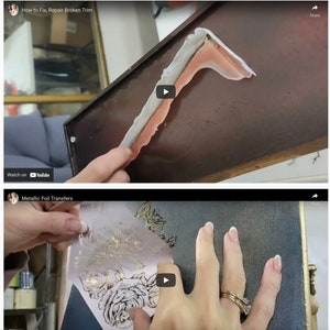 K&ouml;nnte beinhalten: Nahaufnahme einer Hand, die Kleber auf ein abgebrochenes Zierst&uuml;ck auftr&auml;gt. Das Zierst&uuml;ck ist hellbraun und der Kleber ist wei&szlig;. Die Hand tr&auml;gt einen Ring. Das Bild stammt aus einem Video-Tutorial zum Reparieren von abgebrochenen Zierleisten.