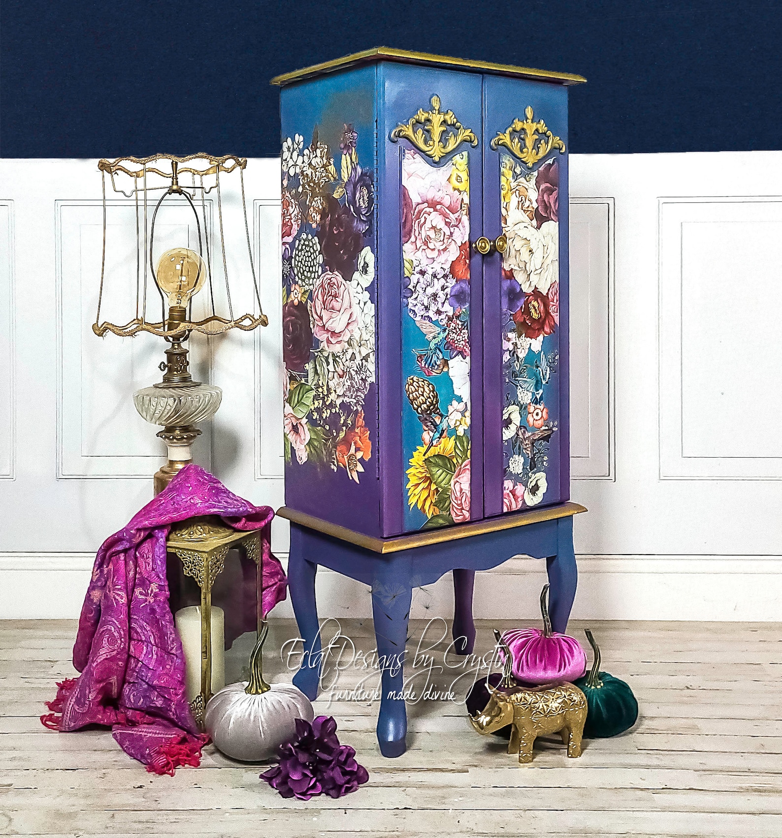 Handmade Painted Jewelry Armoire | Custom Boho Furniture - Etsy