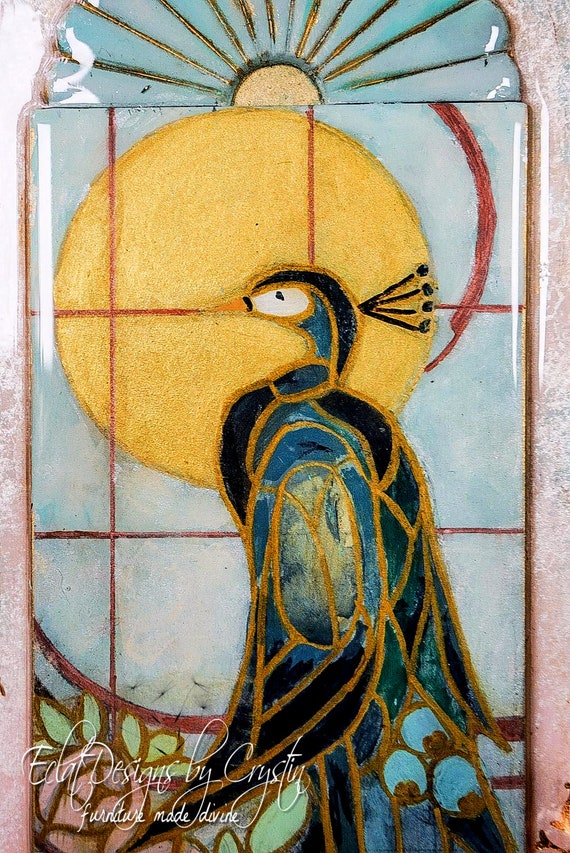 Sold Art Deco Peacock Jewelry Armoire