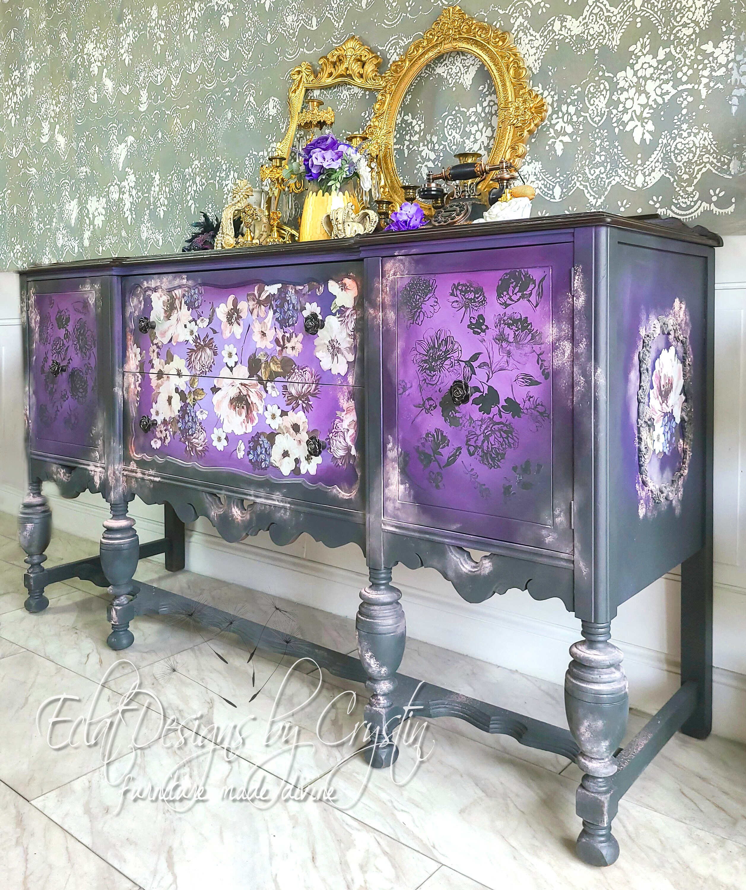 Purple Sideboard Large Sideboard Gothic Furniture Buffet