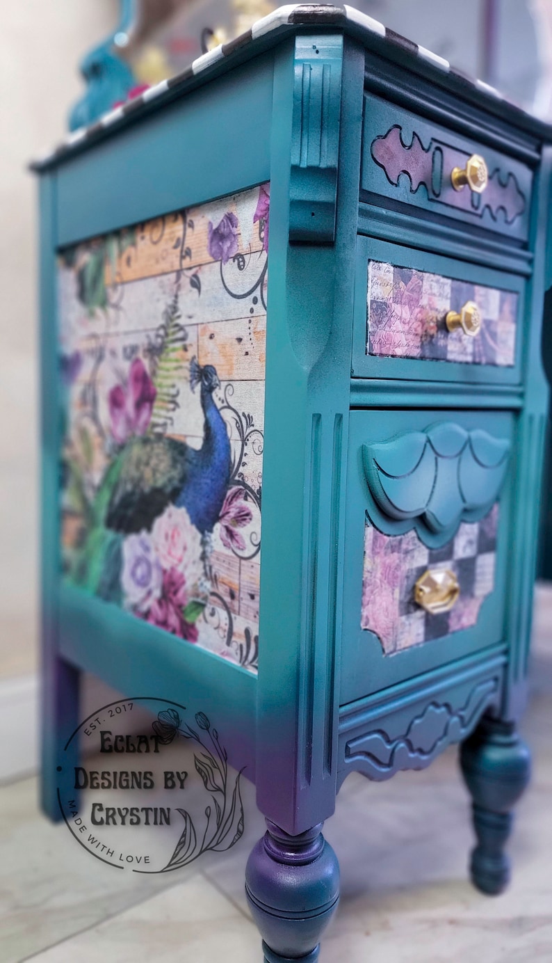 Whimsical Peacock Vanity Bedroom Table Top Mirror Etsy