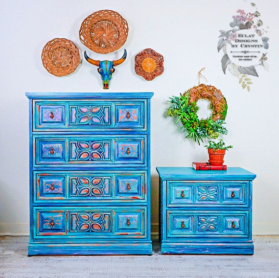 Sold Moroccan Dresser Chest Of Drawers Nightstand End Table Etsy