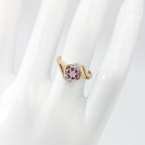 14k Solid Gold, Ruby and Diamond Ring