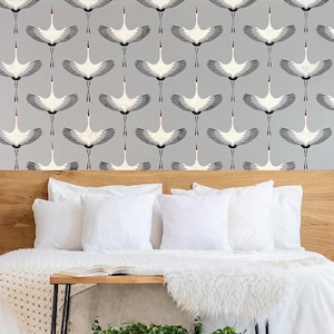 Flying Cranes Wall Stencil/ Cutting Edge Stencils/ Furniture Stencils/ Bird Stencil/ Asian Stencil/ Oriental Stencil
