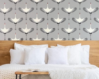 Flying Cranes Wall Stencil/ Cutting Edge Stencils/ Furniture Stencils/ Bird Stencil/ Asian Stencil/ Oriental Stencil