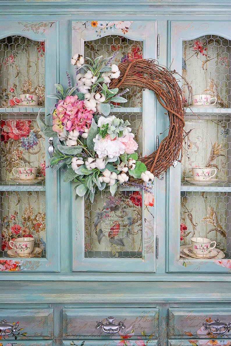 Custom Order Boho Wood Hutch China Upcycled Etsy