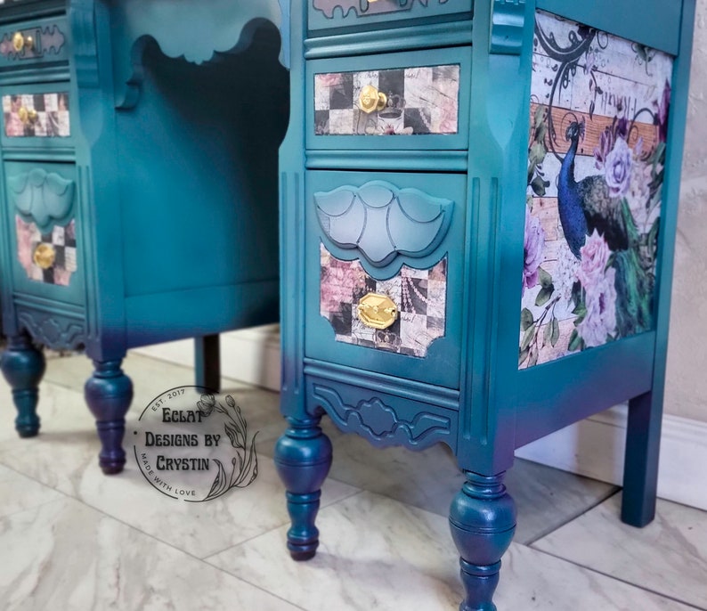 Whimsical Peacock Vanity Bedroom Table Top Mirror Etsy