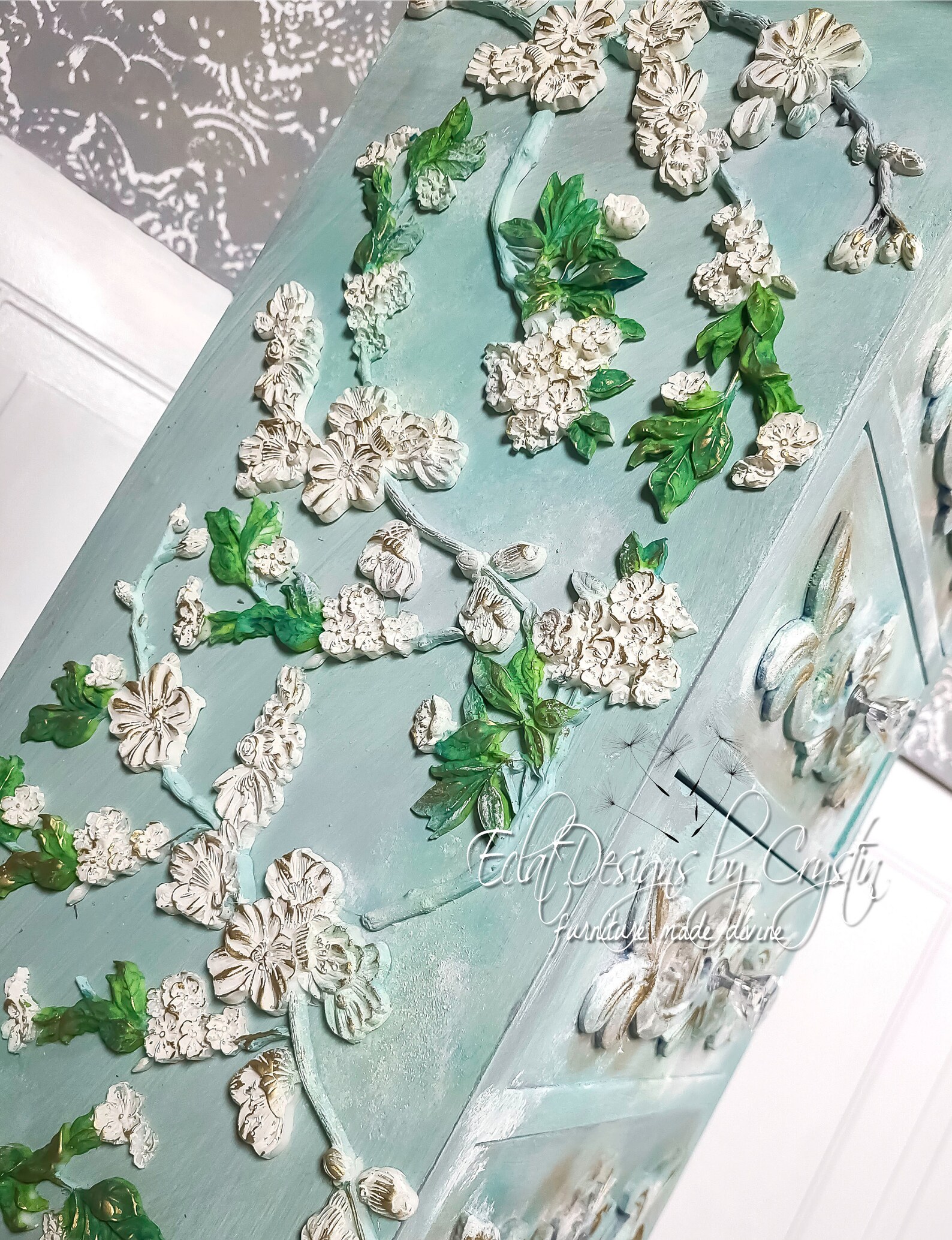 Flores y ramas cofre de lencería / almacenamiento de pecho | Etsy