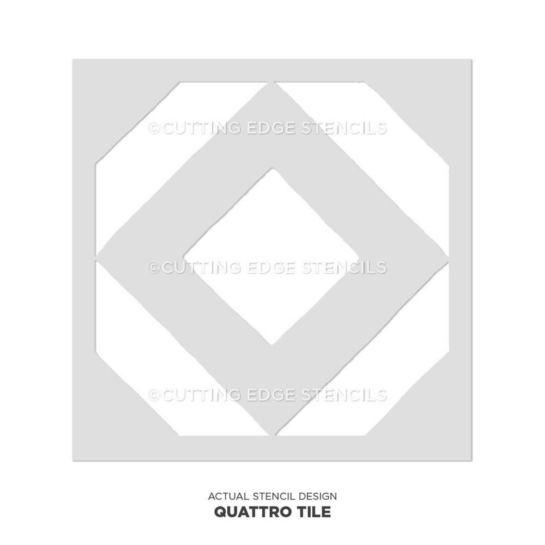 Quattro Tile Stencil Large/ Cutting Edge Stencils/ Backsplash Etsy