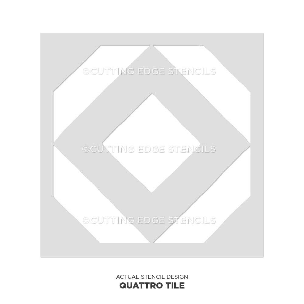 Quattro Tile Stencil Large/ Cutting Edge Stencils/ Backsplash Stencil
