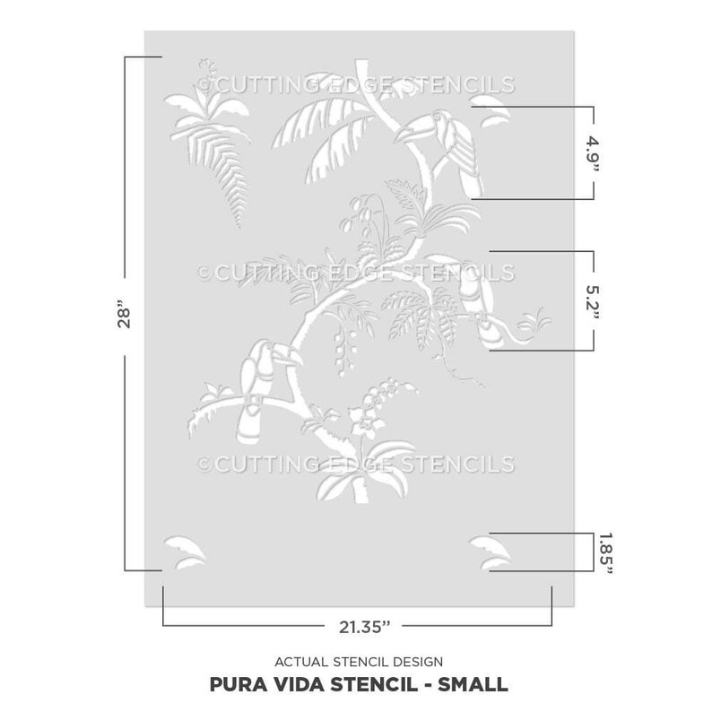 Pura Vida Wall Stencil/ Cutting Edge Stencils/ Wall Stencil/ Furniture