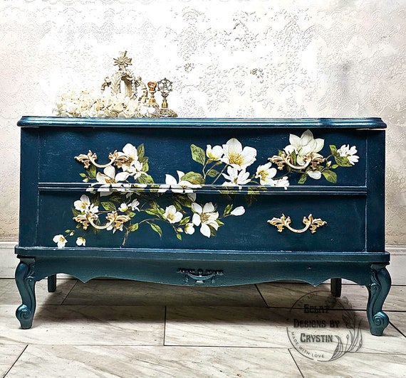 Magnolia Blanket Chest | Painted Chest | Blanket Chest | Hope Chest | Painted Furniture | Trunk | Storage