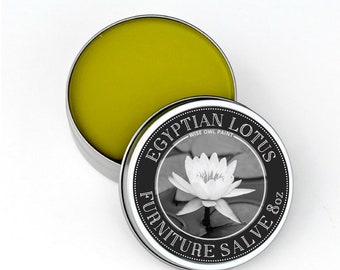 NEW Egyptian Lotus Wise Owl Furniture Salve - Essential Oils Balm - Leather Balm - Scented Wax - Furniture Wax - Wood Varnish - Chalk Paint