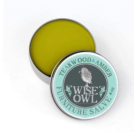 Teakwood and Amber Wise Owl Furniture Salve/ Wax/ Leather Balm/ Wood