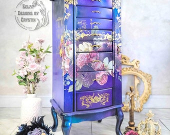 Belle armoire à bijoux, Organiseur de bijoux, Porte-bijoux, Porte-bijoux mignon, Rangement de bijoux, Support à bijoux, Grand, Fait main, Tiroirs