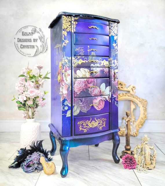 Beautiful Jewelry Armoire, Jewelry Organizer, Jewelry Holder, Cute Jewelry Holder, Jewelry Storage, Jewelry Stand, Large, Handmade, Drawers