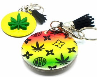 Details about  / Marijuana Leaf Keychain Jewelry Mary Jane Stoner Gift LARGE silver charm