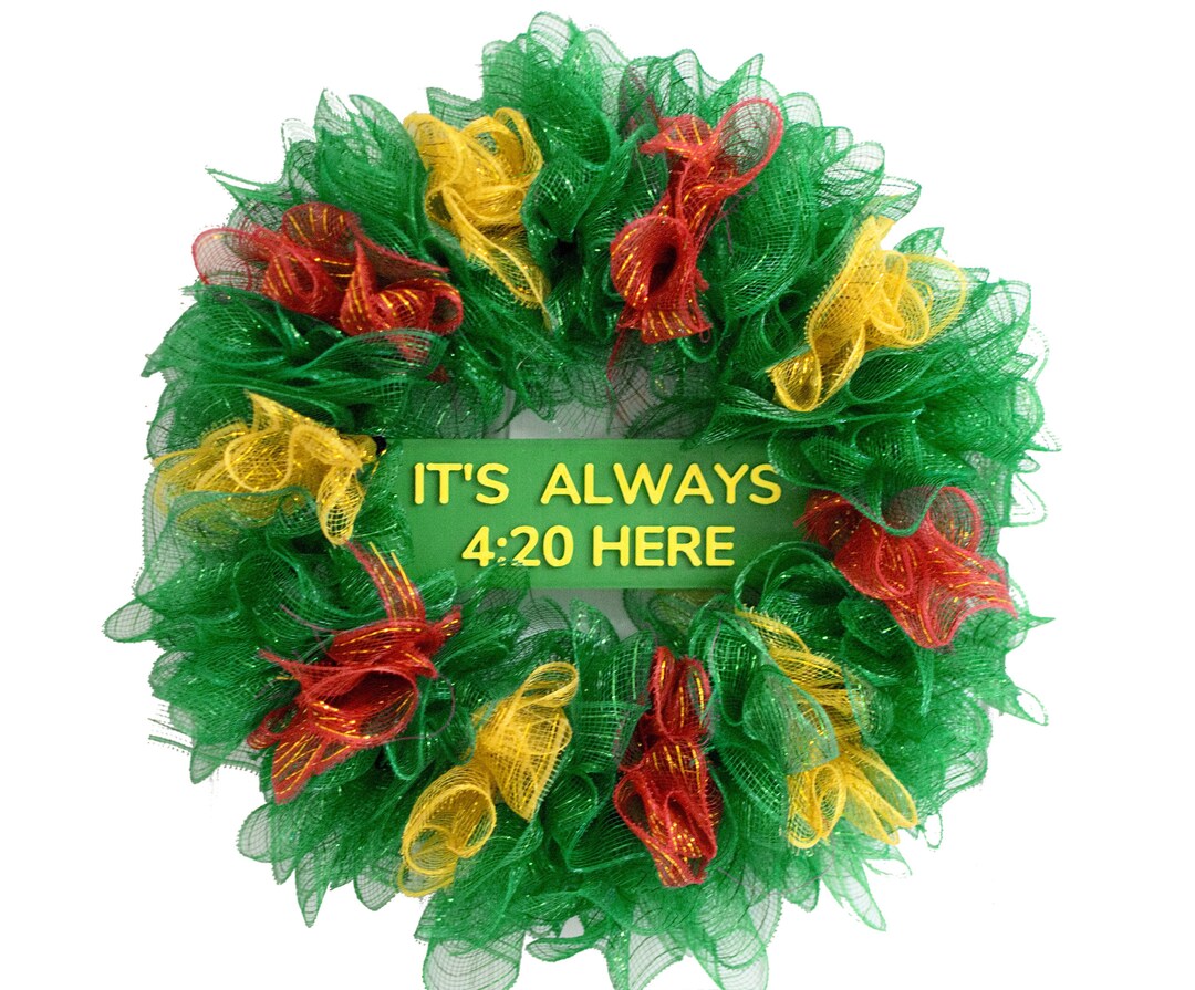 420 Door Wreath Jamaica Wreath Rasta Wreath Marijuana Etsy