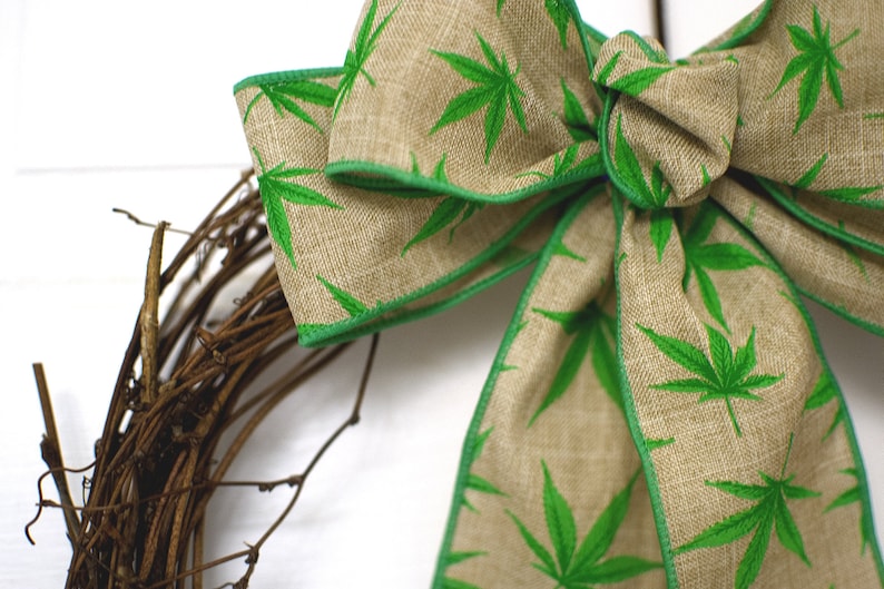 Faux Marijuana Leaf Wreath Cannabis Wreath Marijuana Stoner Etsy