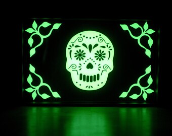 Valet Tray, Remote Tray, Serving Tray, Skull Tray, Glow In The Dark Skull, Halloween Tray, Funny Tray, Goth Tray