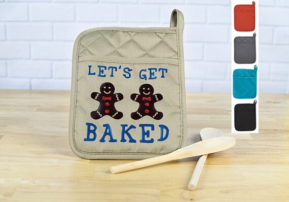 Hot Pad Funny Pot Holder Stoner Gift Hemp Pot Holder Cannabis Kitchen Gift Stoner Gift Let/'s Get Baked Stoner Valentine Marijuana