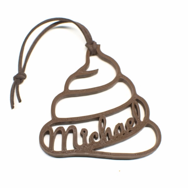 Custom Name Poop Christmas Ornament, Family Ornament, Personalized Ornament, Custom Christmas Ornament, Poop Emoji Ornament, Pet Ornament