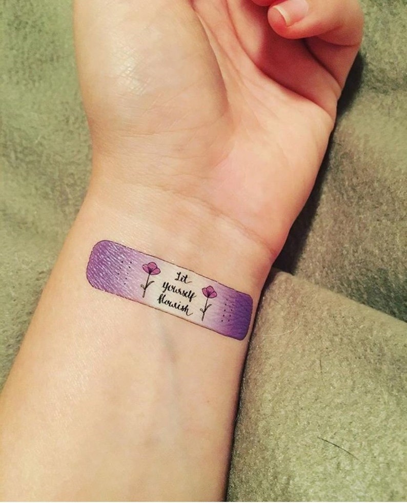 Motivational Mental Health Temporary Tattoos Colourful | Etsy