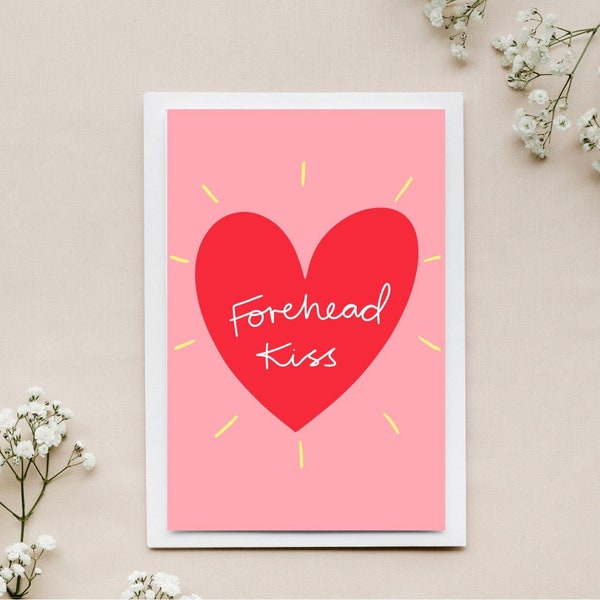 FOREHEAD KISS | A6 Greeting Card | Valentine's Day, Anniversary, Birthday |