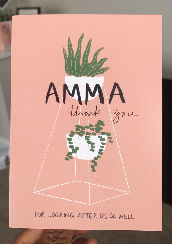 Amma Thank You For Looking After Us A6 Tamil Greeting Card Etsy