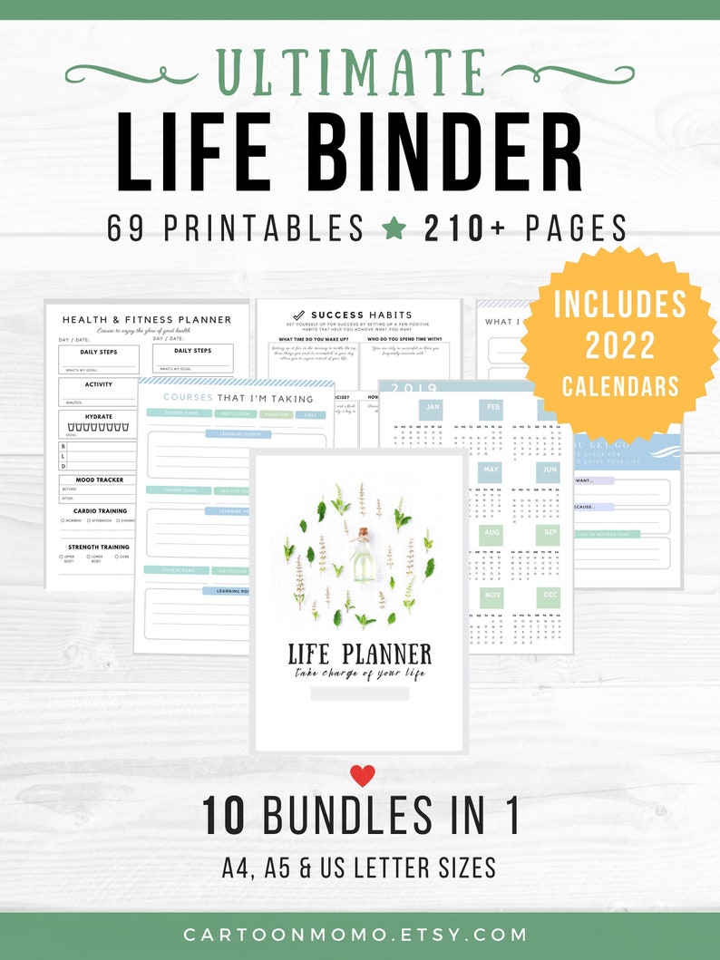 Ultimate Life Binder Printable Planner Budget Planner Habit Etsy
