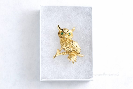 Gold Toned Owl Pin by Monet Company - image 5