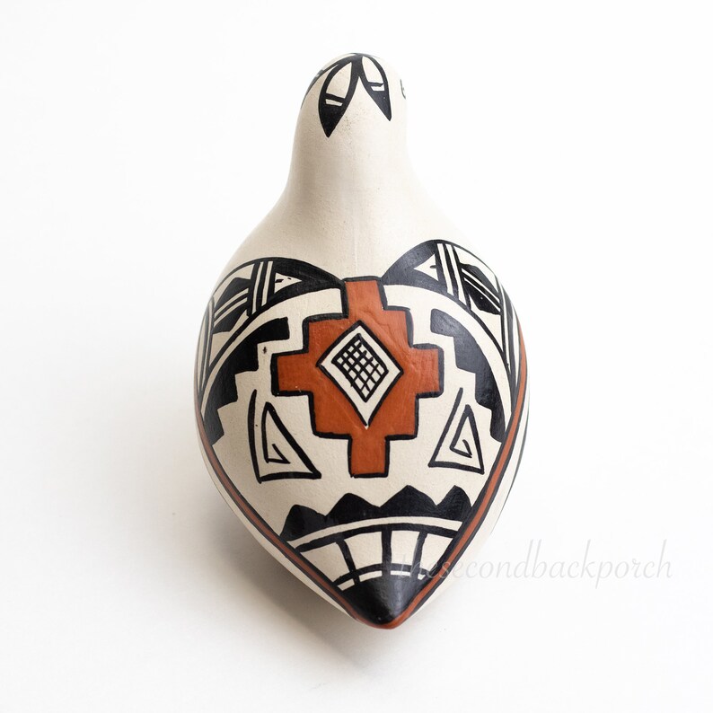 Hand Painted Ceramic Bird by Jemez Pueblo Native American Reyes Madalena Etsy