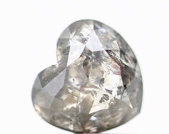 1.41 Ct Salt and Pepper Diamond ! Natural Heart Cut Diamond ! Natural Gray Diamond For Engagement Ring ! Gift For Her