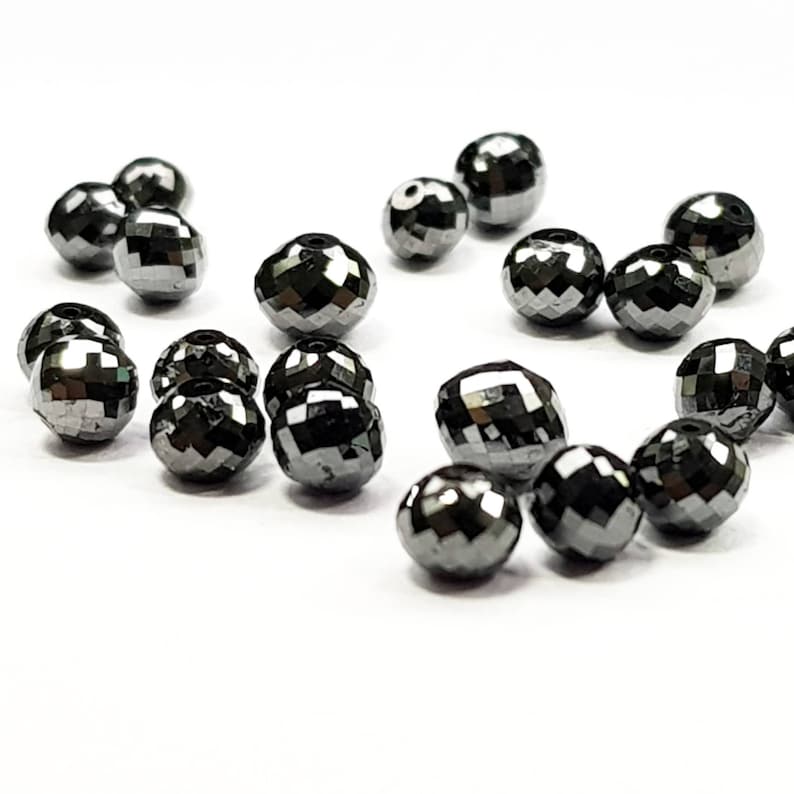 Natura Black Color Roundish Ball/'s Cut Loose Diamond Beads with Drilled Hole 5.00 Ct 4.00 to 4.50 MM Size Natural Diamond Diamond Beads
