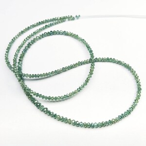 9.00 Carat Natural Green Blue Color Diamond Beads 7" Bracelet wt Silver Clasp - Natural Loose Diamond - Fancy Blue Color Diamond Beads