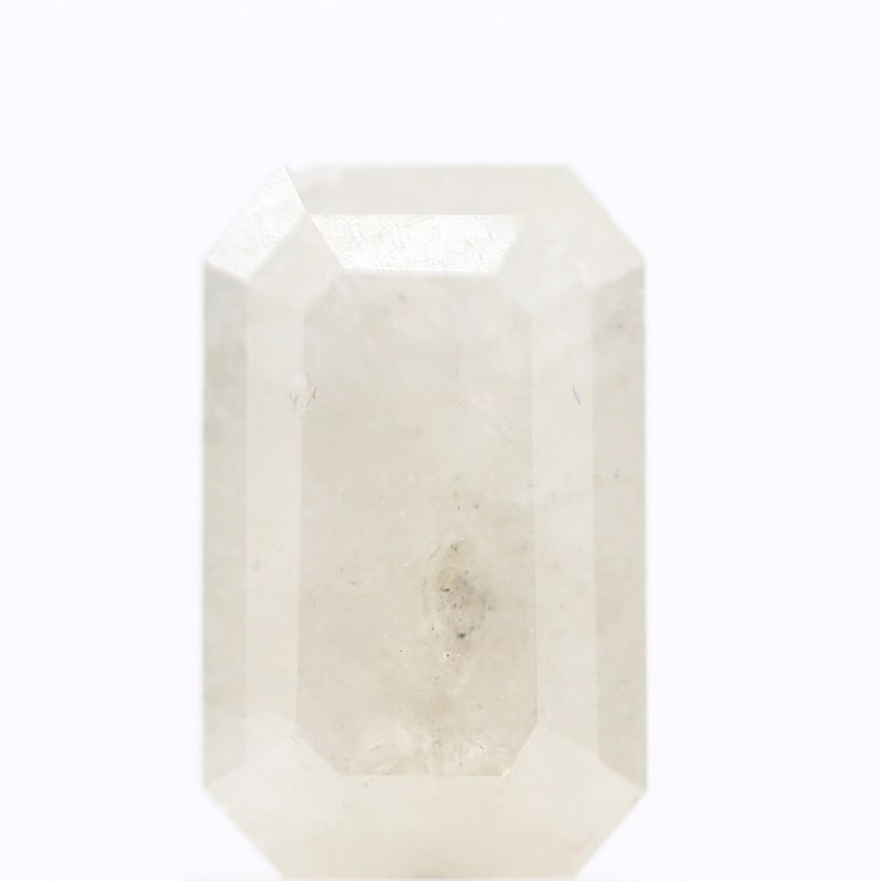 Gray Diamond Natural Salt And Pepper Diamond 0.98 Carat Natural Emerald Cut Fancy Milky Gray Color Diamond Natural Emerald Cut Diamond