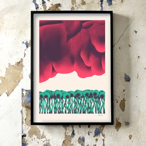 Artisanal screen printing poster, art print Cave 3 50x70cm