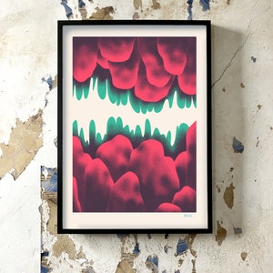 Artisanal screen printing poster, art print Cave 5 50x70cm