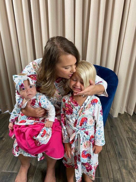 Bath Robes Floral Robes Mommy And Baby Girl Matching Robes Mint